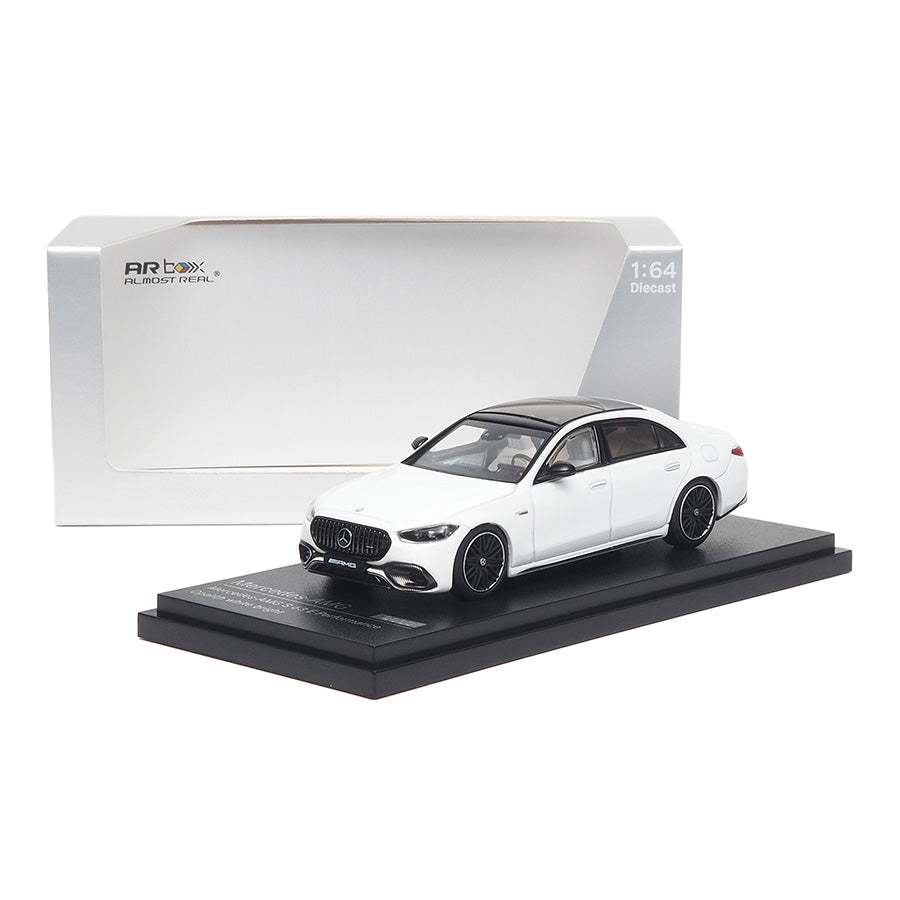 Mô hình xe ARbox(Almost Real) 1:64 Mercedes-AMG S 63 E Performance 2023 Bright Mother-of-Pearl White - 620103001
