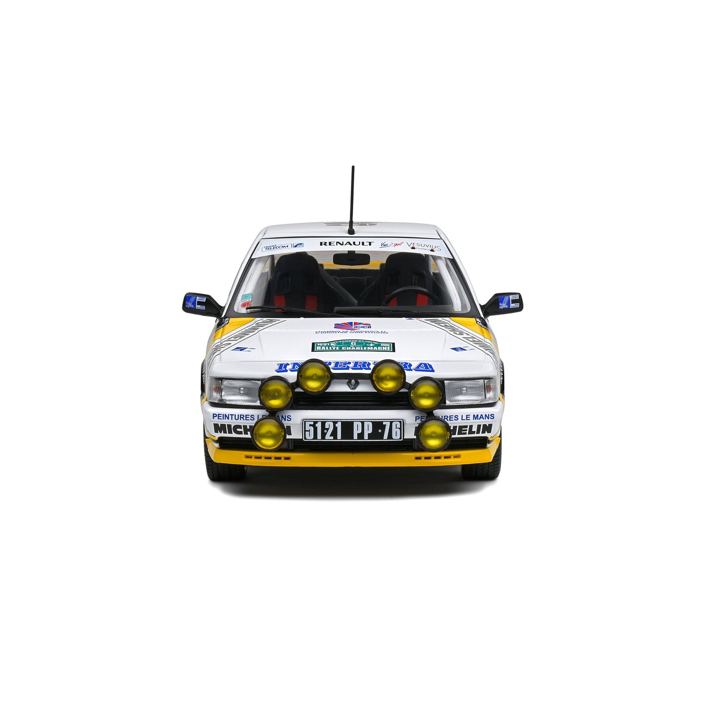 Mô hình xe Solido 1/18 Renault R21 Turbo Gr.A – Rally Charlemagne – 1991 – #15 M.Rats / M.Menard