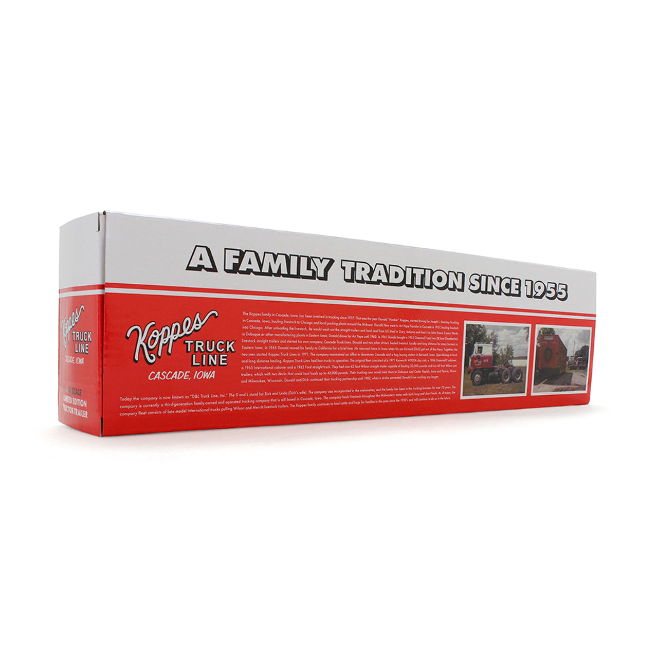 Mô hình xe DCP 1:64Koppes Truck Line International TranStar COE & 45' Wilson Vintage Livestock Trailer 69-2028