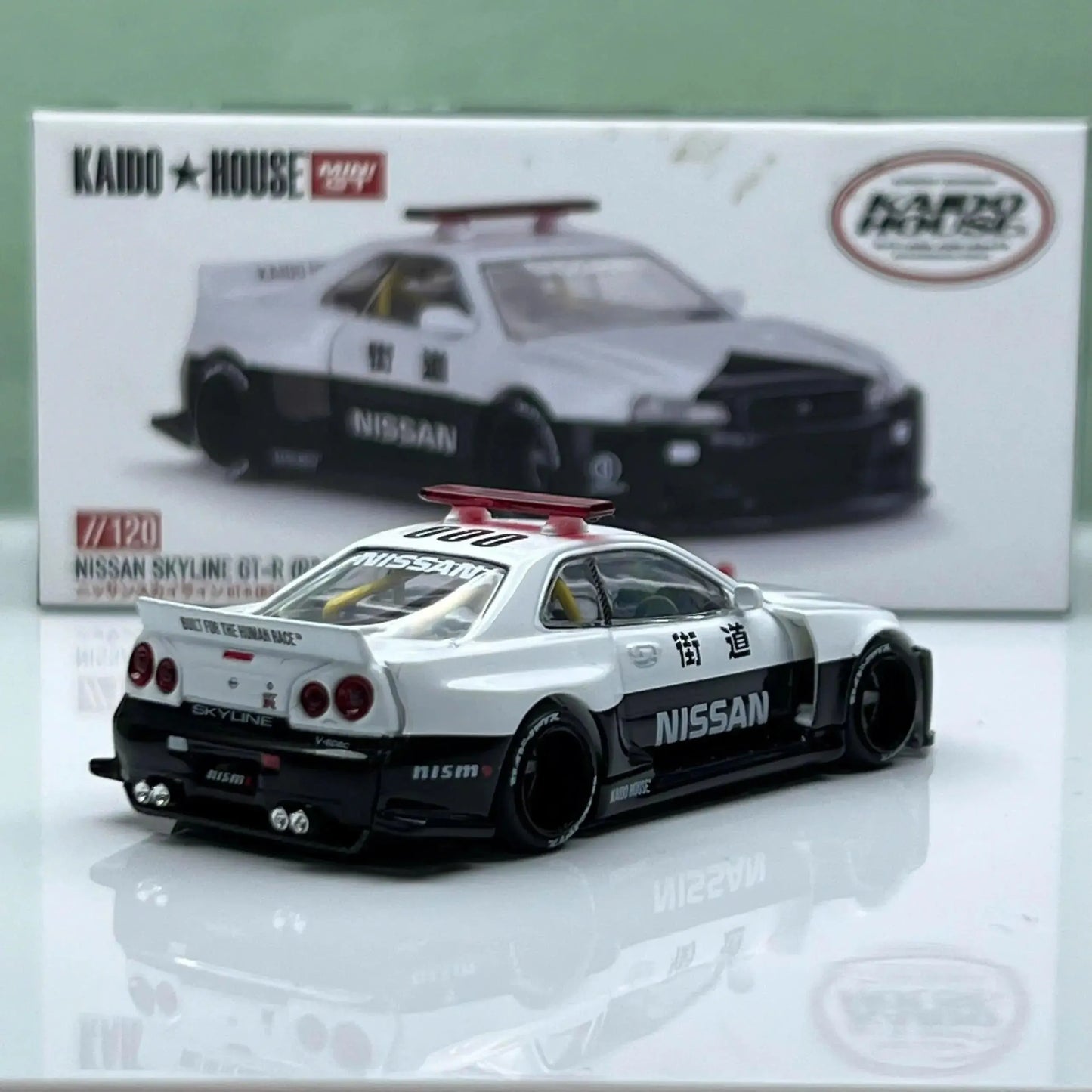 [PRE-ORDER] Mô hình xe Nissan Skyline GT-R R34 Kaido Works (V2 Aero) Police Mini-GT
