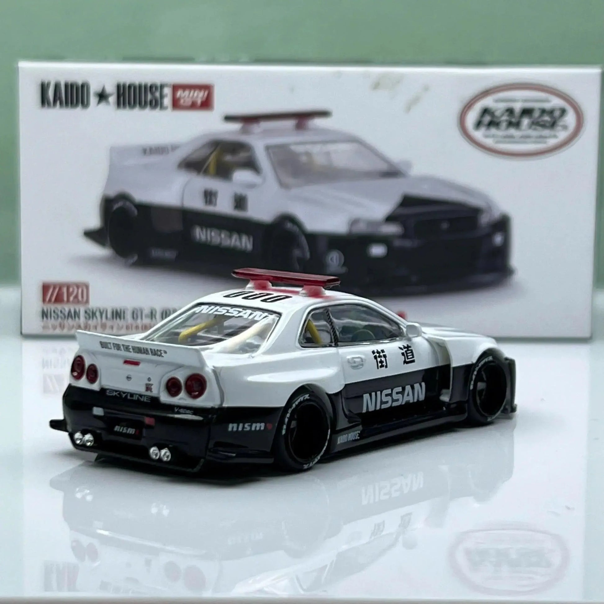 [PRE-ORDER] Mô hình xe Nissan Skyline GT-R R34 Kaido Works (V2 Aero) Police Mini-GT