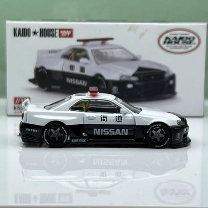 [PRE-ORDER] Mô hình xe Nissan Skyline GT-R R34 Kaido Works (V2 Aero) Police Mini-GT